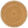 vidaXL Tapis tress&eacute; avec bord ondul&eacute; 180 cm Jute Rond