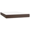 vidaXL Sommier &agrave; lattes de lit avec matelas et LED Marron 140x200 cm