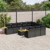 vidaXL Salon de jardin 11 pcs avec coussins noir résine tressée