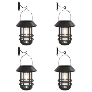 vidaXL Lanternes murales solaires d'ext&eacute;rieur 4 pcs blanc