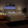 vidaXL Sommier &agrave; lattes de lit avec matelas Cr&egrave;me 180x200 cm Tissu