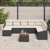 vidaXL Ensemble de canap&eacute; de jardin 9 pcs Noir et Cr&egrave;me polyrotin