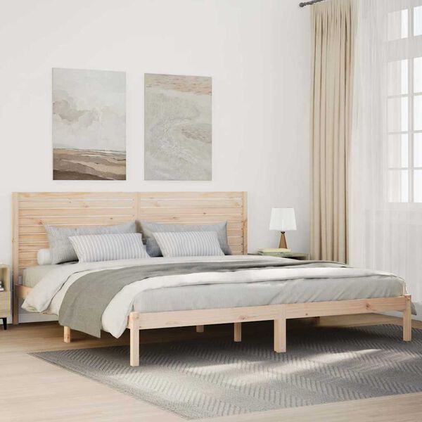 vidaXL Cadre de lit extra long sans matelas 180x210 cm bois massif