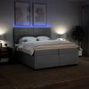 vidaXL Sommier &agrave; lattes de lit avec matelas Gris clair 200x200cm Tissu