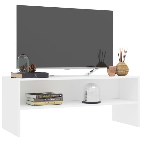 vidaXL Meuble TV Blanc 100x40x40 cm Bois d&rsquo;ing&eacute;nierie