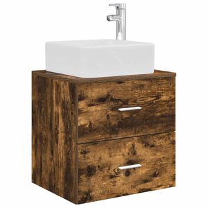 vidaXL Vanit&eacute; de lavabo mural Ch&ecirc;ne fum&eacute; 49,5 x 41 x 63 cm