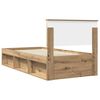 vidaXL Cadre de lit Ch&ecirc;ne artisan 75 x 190 cm Bois d'ing&eacute;nierie