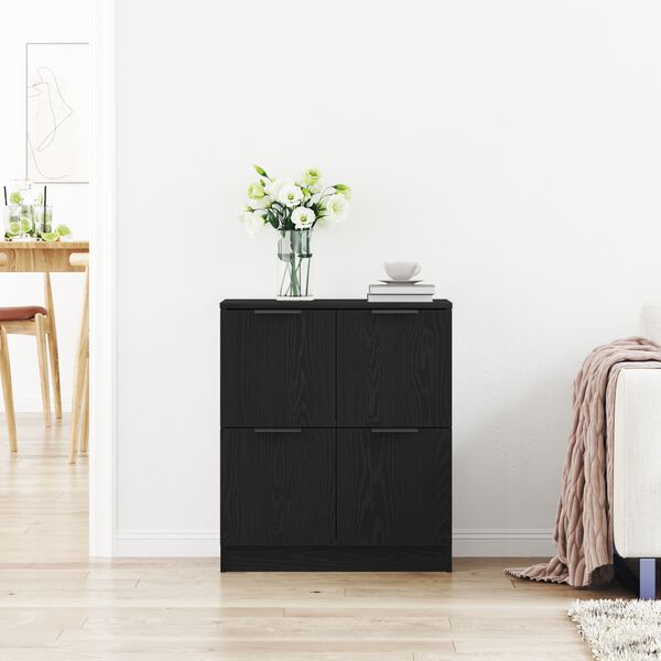 vidaXL Buffet Ch&ecirc;ne noir 60 x 30 x 70 cm Bois d'ing&eacute;nierie
