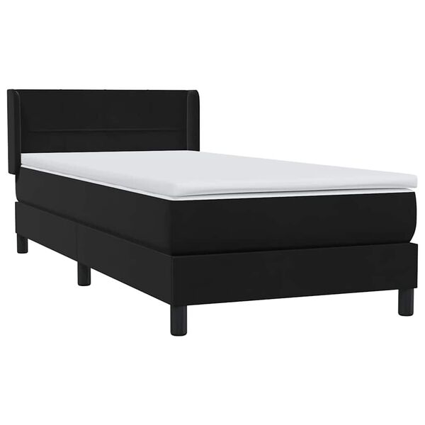 vidaXL Sommier &agrave; lattes de lit avec matelas noir 100x210 cm velours