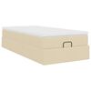 vidaXL Cadre de lit ottoman avec matelas cr&egrave;me 90x200 cm tissu
