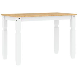 vidaXL Table à manger Corona blanc 112x60x75 cm bois massif de pin