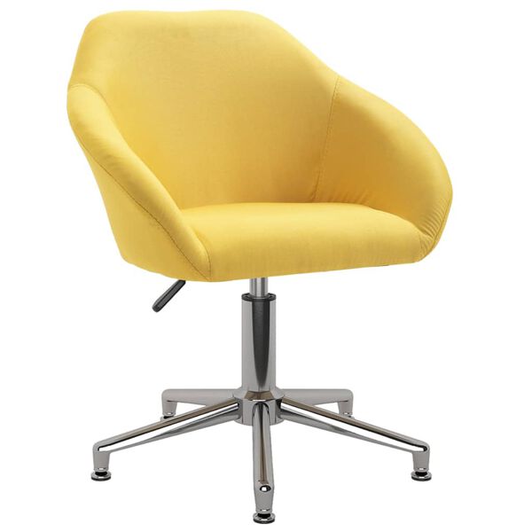 vidaXL Chaises pivotantes &agrave; manger lot de 6 jaune tissu