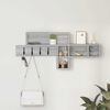 vidaXL Porte-manteau mural avec &eacute;tag&egrave;re Gris Sonoma 100 x 12 x 43,5 cm