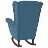 vidaXL Fauteuil &agrave; bascule &agrave; oreilles en velours bleu bois massif