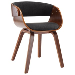 vidaXL Chaise &agrave; manger gris bois courb&eacute; et tissu