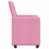 vidaXL Chaises de Salle &agrave; Manger avec Roues 2 pcs Rose 58 x 65 x 94 cm