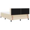 vidaXL Lit &agrave; ressorts avec matelas Cr&egrave;me 200 x 160 cm Polyester