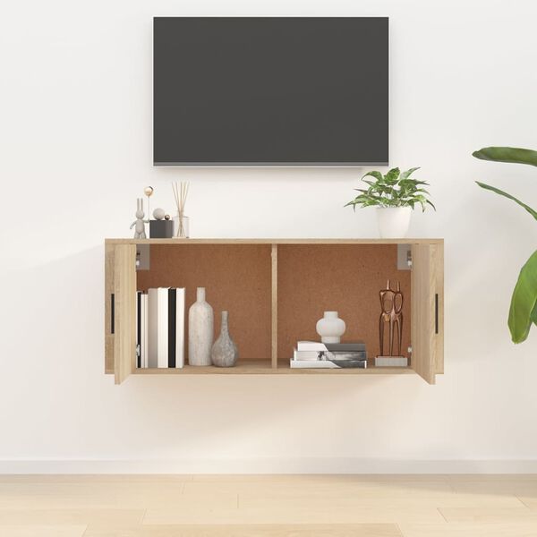 vidaXL Meuble TV mural Ch&ecirc;ne Sonoma 100x34,5x40 cm