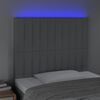 vidaXL T&ecirc;te de lit &agrave; LED Gris clair 80x5x118/128 cm Tissu