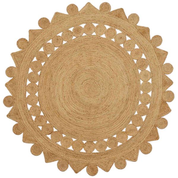 vidaXL Tapis de surface Rectangulaire Marron &Oslash; 240 cm Jute