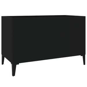 vidaXL Armoire &agrave; disques noir 74,5x38x48 cm bois d'ing&eacute;nierie