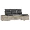 vidaXL Ensemble de canap&eacute; de jardin 4 pcs Gris clair Poly rotin