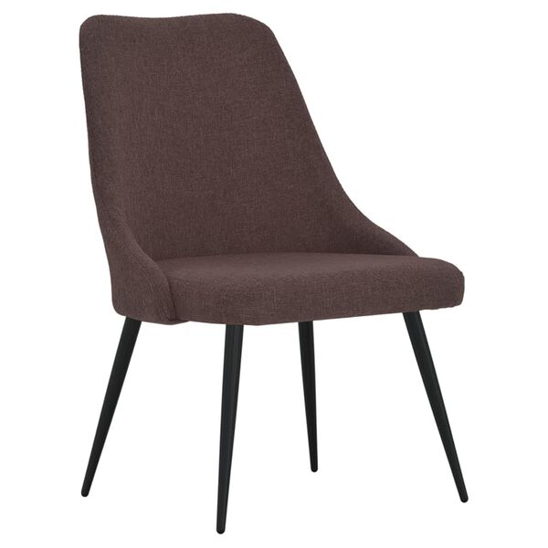 vidaXL Chaises &agrave; manger lot de 6 marron fonc&eacute; tissu