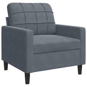 vidaXL Fauteuil Gris fonc&eacute; 60 cm Velours