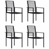 vidaXL Chaises de jardin lot de 4 Rotin PVC Noir