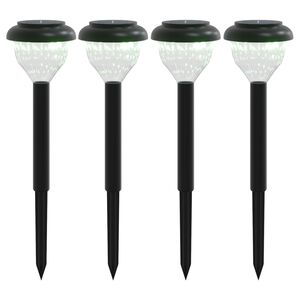 vidaXL Lampes solaires d'all&eacute;es et piquets de sol 4pcs blanc chaud RVB