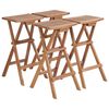 vidaXL Tabourets de bar pliables lot de 4 Bois de teck massif
