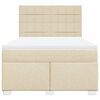 vidaXL Sommier &agrave; lattes de lit avec matelas Cr&egrave;me 140x190 cm Tissu