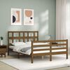 vidaXL Cadre de lit sans matelas marron miel 140x190 cm bois massif