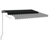 vidaXL Auvent manuel r&eacute;tractable avec poteaux 3x2,5 m Anthracite