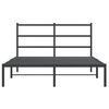 vidaXL Cadre de lit m&eacute;tal sans matelas avec t&ecirc;te de lit noir 135x190cm