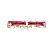 vidaXL Salon de jardin palette 6 pcs avec coussins rouge bois