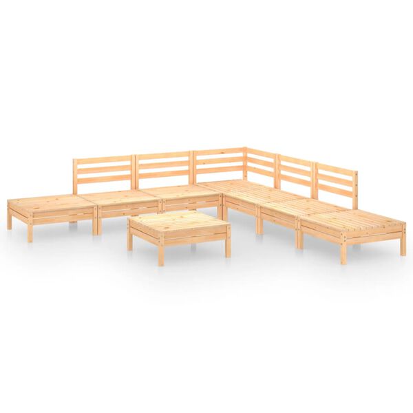 vidaXL Salon de jardin 8 pcs Bois de pin massif