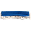 vidaXL Coussins de canap&eacute; palette lot de 7 Bleu royal