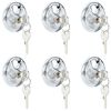 vidaXL Serrures Discus avec Cl&eacute;s 6 pi&egrave;ces Argent&eacute; 6 x 2.3 x 6 cm
