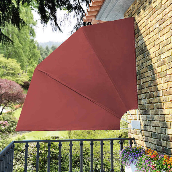 vidaXL Auvent lat&eacute;ral pliable de balcon Terre cuite 210 x 210 cm