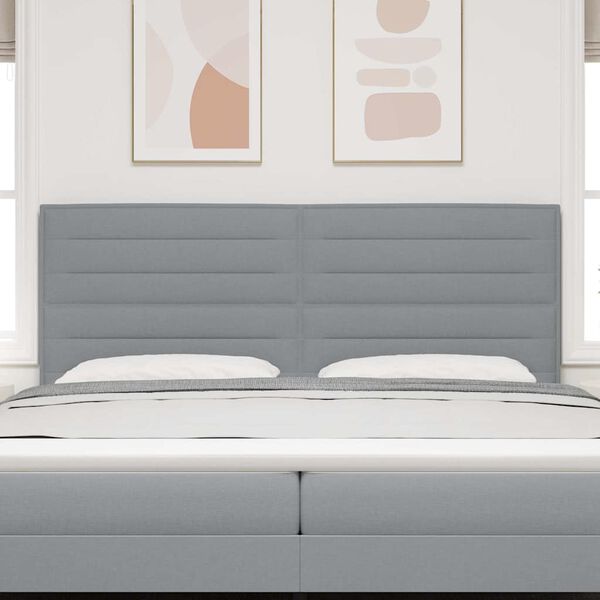 vidaXL T&ecirc;te de lit avec t&ecirc;te de lit Gris clair 200 cm Cuir synth&eacute;tique