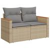 vidaXL Salon de jardin avec coussins 6pcs m&eacute;lange beige r&eacute;sine tress&eacute;e