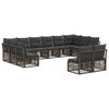 vidaXL Ensemble de canap&eacute; de jardin 12 pc Gris polyrotin