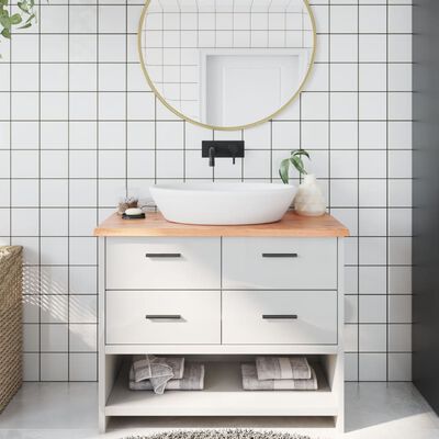 vidaXL Comptoir de salle de bain marron clair 100x50x2 cm bois traité