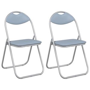 vidaXL Chaise pliante 2 pcs Gris 48 x 43,5 x 81 cm Simili cuir