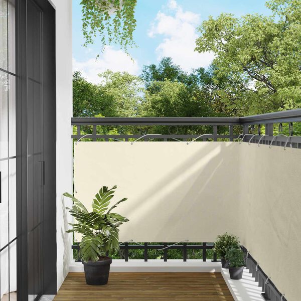 vidaXL &Eacute;cran de balcon Cr&egrave;me 100 x 800 cm Tissu Oxford