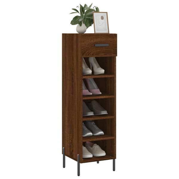 vidaXL Meuble &agrave; chaussures ch&ecirc;ne marron 30x35x105 cm bois d'ing&eacute;nierie