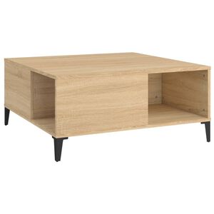 vidaXL Table basse ch&ecirc;ne sonoma 80x80x36,5 cm bois d'ing&eacute;nierie