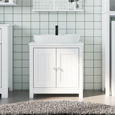 vidaXL Meuble de salle de bain BERG blanc 60x34x59 cm bois pin massif