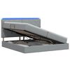 vidaXL Lit de rangement LED avec matelas Gris clair 200 x 200 cm Tissu